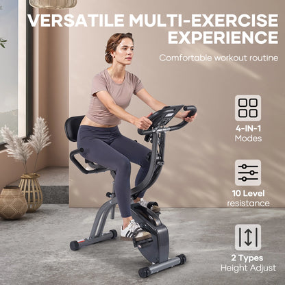 Folding Exercise Bike Magnetic Upright Bike with Pulse Sensor LCD Monitor Indoor Cycling Stationary Exercise Bike Perfect for Home Use