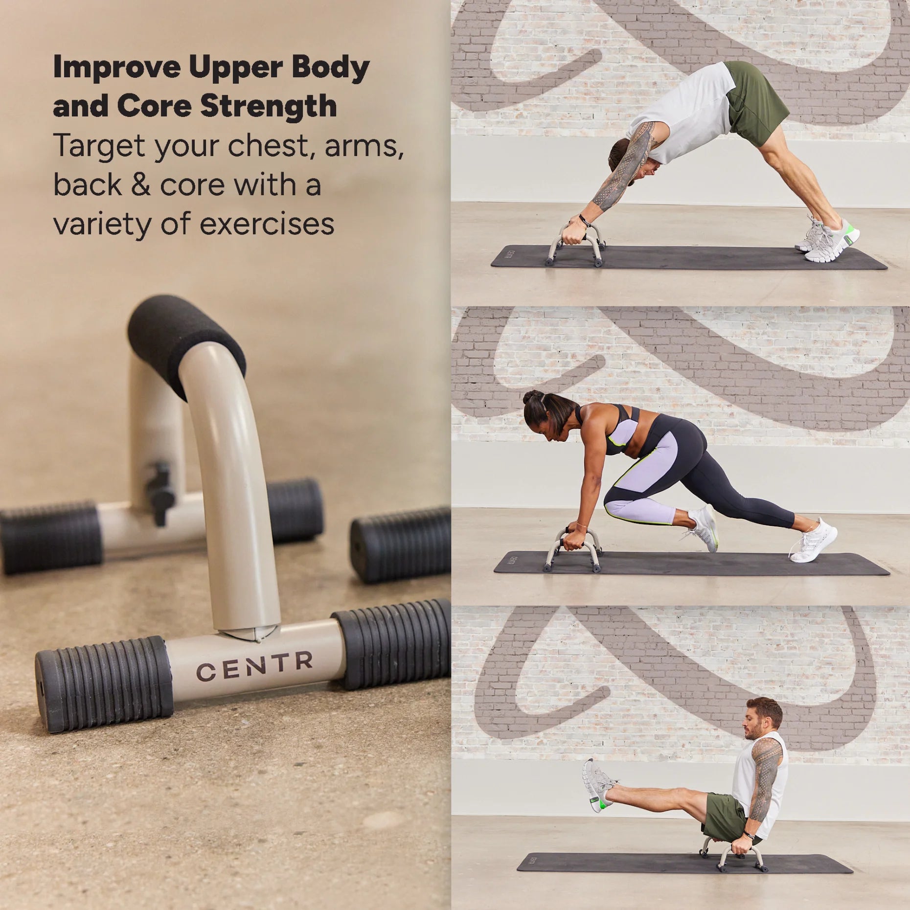 by Chris Hemsworth Push up Handles, Push up Bars + 3-Month Membership