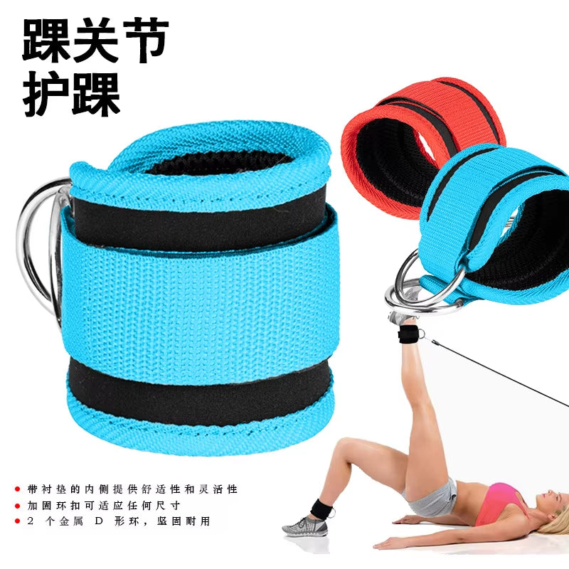 1Pc Gym Fitness Ankle Straps Adjustable D-Ring Foot Support Cuffs Gym Leg Strength Workouts Pulley with Buckle Sports Feet Guard