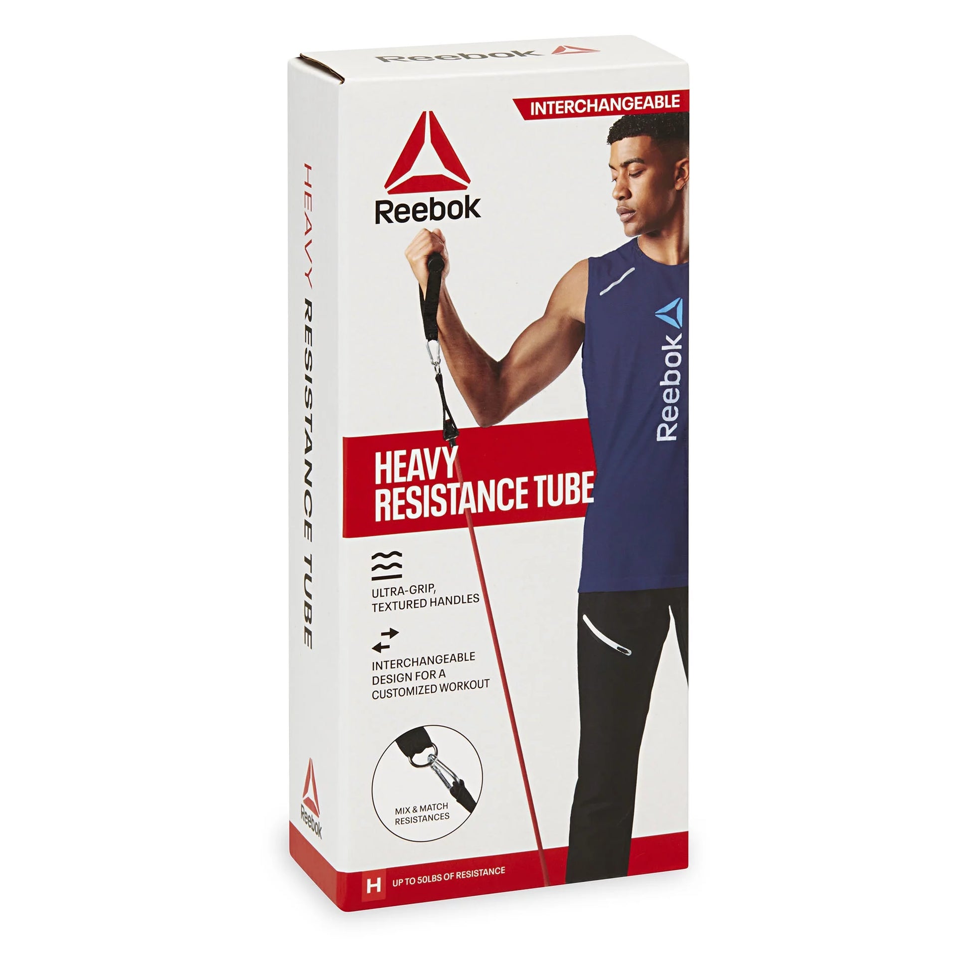 Reebok Sure Grip Resistance Cord, Heavy Level, Interchangeable Tubing