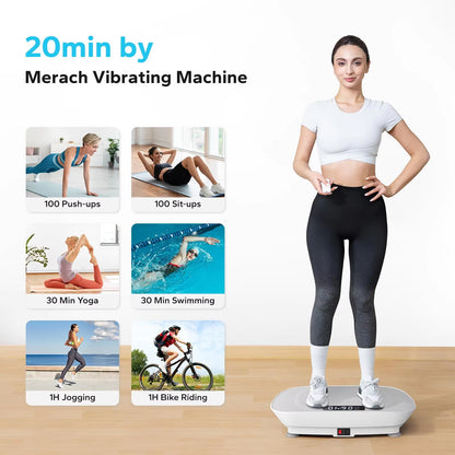 Vibration Plate Exercise Machine Whole Body Workout Power Vibrate Fitness Platform Vibration Plate Weight Loss & Shaping