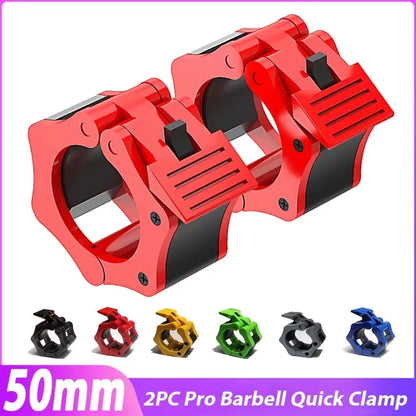 1Pair 50MM Spinlock Collars Barbell Collar Lock Clips Weight Lifting Bar Gym Dumbell Clamp Spring Quick Release Clamps Spin