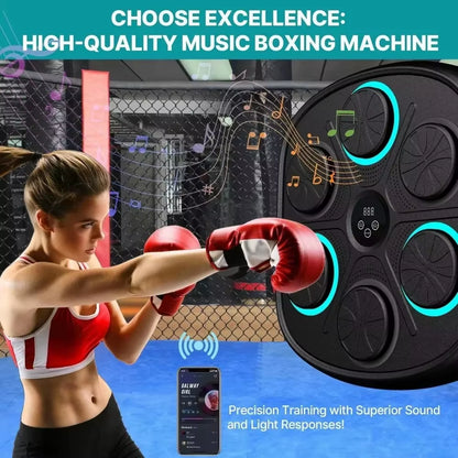 Smart Music Boxing Machine: Home Wall-Mounted Training Gear - Bluetooth Interactive Fun - Fitness and Reflex Improvement Boxing